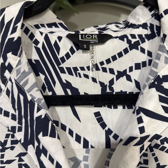 Lior Paris Elegant navy blue and White Patterned Mini Dress size small - Picture 4 of 11